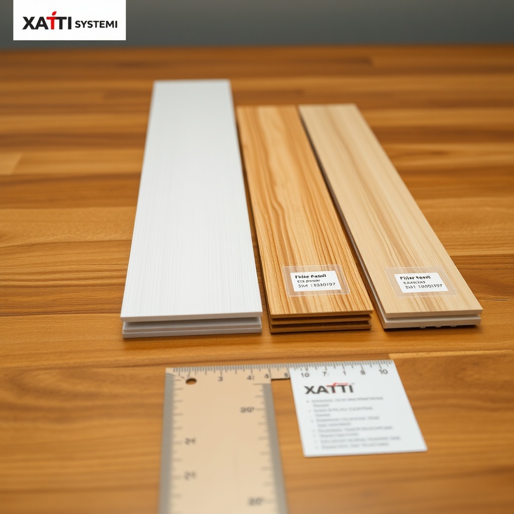 A photorealistic comparison photo showing four different thickness profiles of Çatı Panel