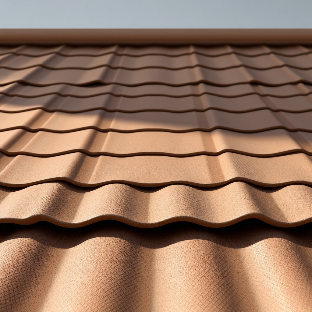 <clean photorealistic photo/illustration of Kiremit Modelı A tiles undergoing a wind resis