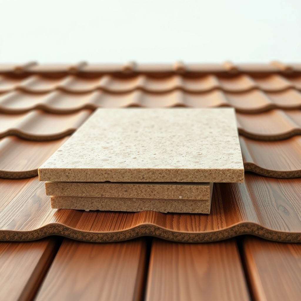 <photorealistic photo of a cross-section of Kiremit Modeli A tile showing its layered stru
